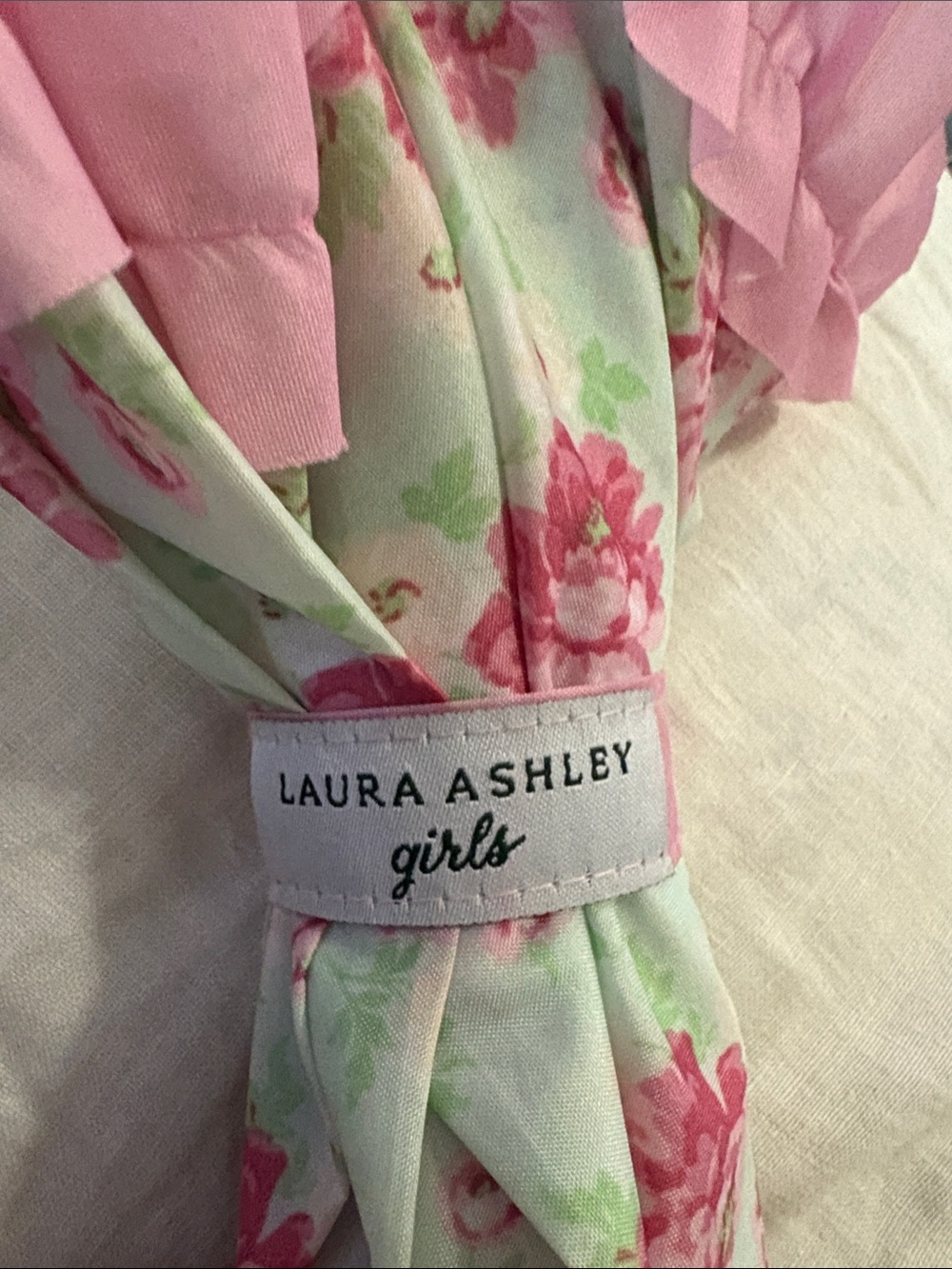 Laura Ashley Floral Girls umbrella in Mint and Pink